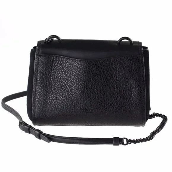 COACH Faye Carryall Black Leather & Suede Crossbody Bag, Turn-lock / Chain Strap - Picture 2 of 12